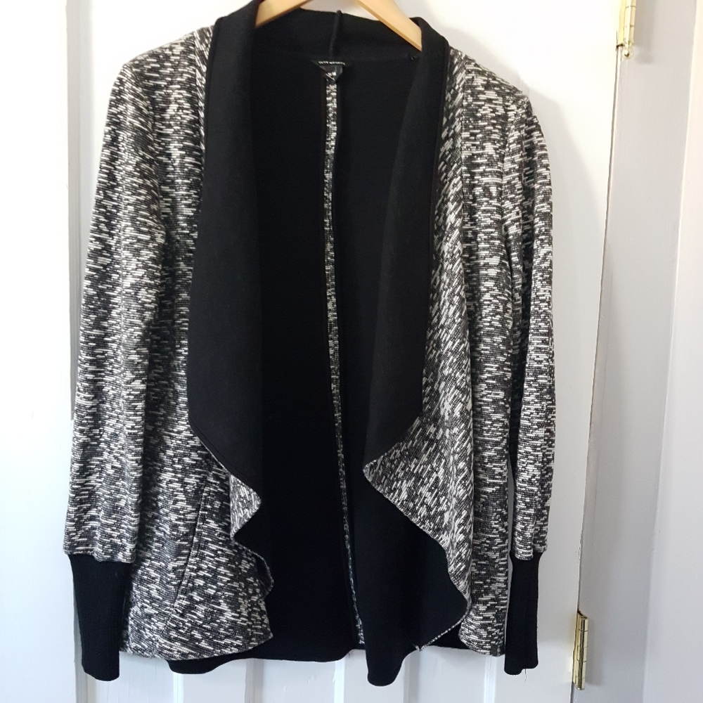 Club Monaco Y2K Open Drape Waterfall Knit Cardigan Jacket Marled Sz M